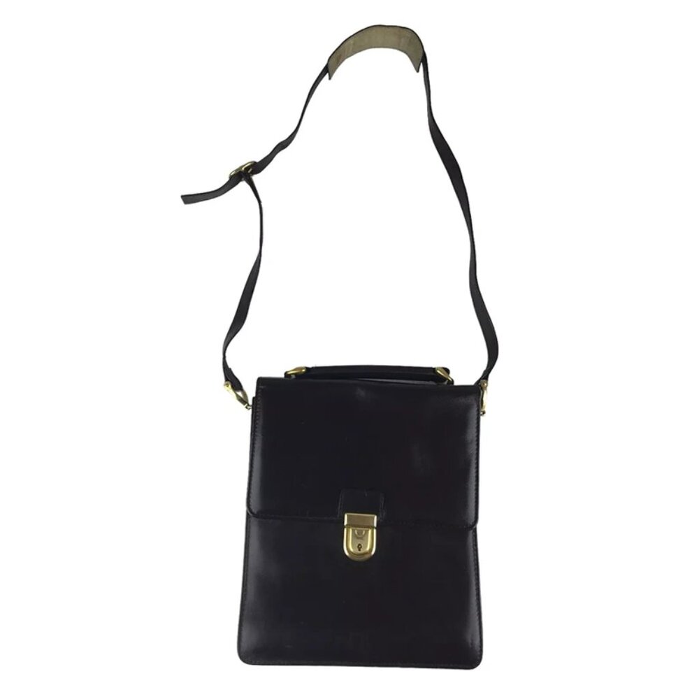 Lewa‎ Womens Brown Lederwaren Leather Crossbody Strap Shoulder Bag Size M